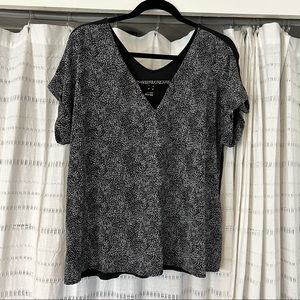 A New Day Black Spotted Work Blouse
